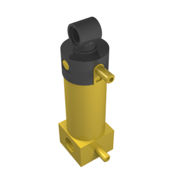 2793c01 - Pneumatic Cylinder with 2 Inlets Medium (48mm) with Black Top