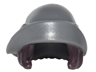 27955pb01 - Minifigure, Hair Combo, Hat with Hair, Soft Folded Brim with Dark Brown Bob Cut Hair Pattern