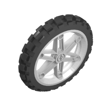 2903c01 - Wheel 61.6mm D. x 13.6mm Motorcycle, with Black Tire 81.6 x 15 Motorcycle (2903 / 2902)