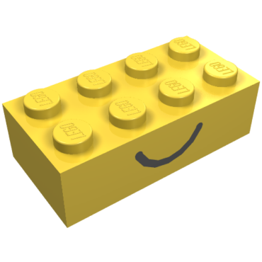 3001pe1 - Brick 2 x 4 with Smile and Frown Pattern on Opposite Sides