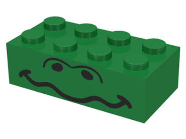 3001px2 - Brick 2 x 4 with Wavy Mouth and Nostrils Pattern