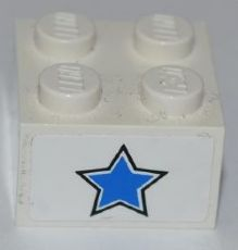 3003pb074 - Brick 2 x 2 with Blue Star Pattern (Sticker) - Set 7970