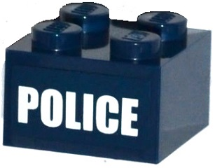 3003pb087 - Brick 2 x 2 with White 'POLICE' Pattern (Sticker) - Set 60068