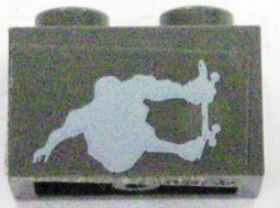 3004pb038 - Brick 1 x 2 with Gravity Games Skateboarder Pattern (Sticker) - Set 3535