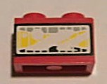 3004pb094 - Brick 1 x 2 with Headlight Yellow Pattern (Sticker) - Set 8858-1