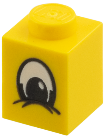 3005px2 - Brick 1 x 1 with Eye Squinting Black and White Pattern