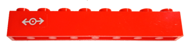 3008pb137L - Brick 1 x 8 with Light Bluish Gray Train Logo Small Pattern Left (Sticker) - Set 7897