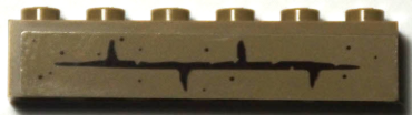 3009pb247 - Brick 1 x 6 with Bricks and Dark Brown Mortar Pattern (Sticker) - Set 70422