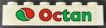 3009pb262 - Brick 1 x 6 with Octan Logo Pattern (Sticker) - Set 5563
