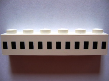 3009px48 - Brick 1 x 6 with Ferry Squares Black 12 in 1 Line Pattern