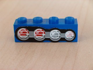 3010pb057L - Brick 1 x 4 with Four Truck Taillights Left Pattern (Sticker) - Set 8462
