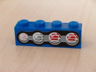 3010pb057R - Brick 1 x 4 with Four Truck Taillights Right Pattern (Sticker) - Set 8462