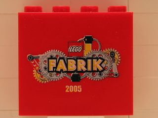 30144pb021 - Brick 2 x 4 x 3 with LEGO Fabrik 2005 Pattern