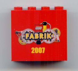30144pb035 - Brick 2 x 4 x 3 with LEGO Fabrik 2007 Pattern