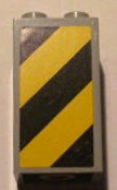 30145pb006L - Brick 2 x 2 x 3 with Black and Yellow Danger Stripes Pattern Left (Sticker) - Set 4514