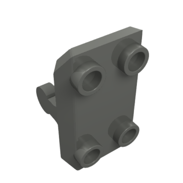 30166 - Plate, Modified 2 x 3 Inverted with 4 Studs and Bar Handle on Bottom (Rocker Plate)