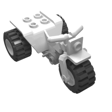 30187c01 - Tricycle with Dark Gray Chassis & White Wheels