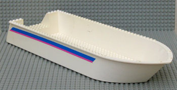 30215pb01 - Boat, Hull Unitary 52 x 16 x 5, Base with Blue and Red Stripes on Both Sides and 'Belville' on Back Pattern (Stickers) - Set 5848