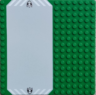 30225pb01 - Baseplate, Road 16 x 16 with Light Gray Driveway, White Danger Stripes, and Police Star Badge Pattern