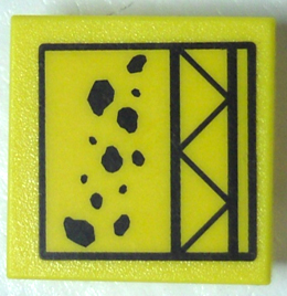 30258pb014 - Road Sign 2 x 2 Square with Clip with Falling Rocks and Girder Pattern (Sticker) - Set 7243