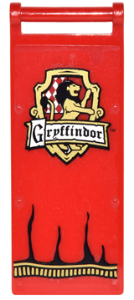 30292pb009 - Flag 7 x 3 with Bar Handle with 'Gryffindor' and Lion In Shield Pattern (Sticker) - Set 4842
