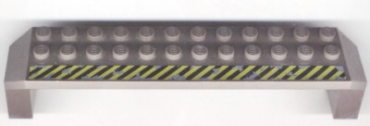 30296px1 - Arch 2 x 14 x 2 1/3 with Black and Yellow Danger Stripes on Top Pattern