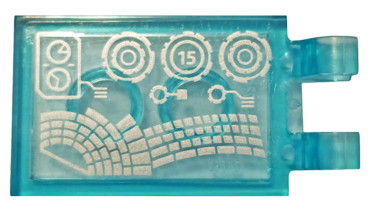 30350bpb093 - Tile, Modified 2 x 3 with 2 Clips with Keyboard and Graphics with Number 15 Pattern (Sticker) - Set 76125