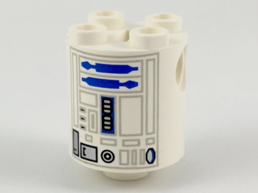 30361px2 - Brick, Round 2 x 2 x 2 Robot Body with Gray Lines and Blue Pattern (R2-D2)
