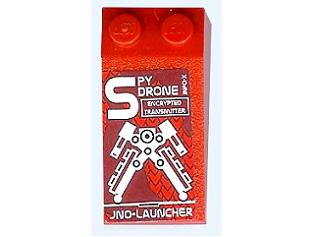 30363pb013 - Slope 18 4 x 2 with 'SPY DRONE' Pattern (Sticker) - Set 8111