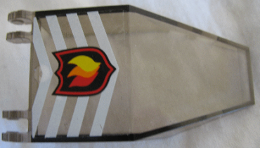 30372pb01 - Windscreen 7 x 4 x 1 2/3 with Locking Dual 2 Fingers, 9 Teeth with Fire Logo Badge and White Chevrons Pattern (Sticker) - Set 7238