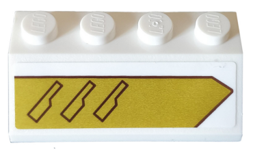 3037pb059L - Slope 45 2 x 4 with Vents on Gold Background Pattern Model Left Side (Sticker) - Set 75970