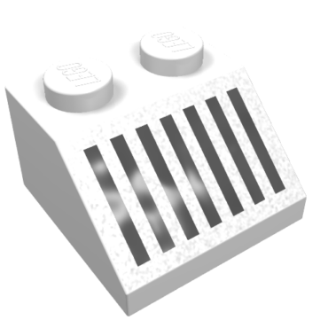 3039p05 - Slope 45 2 x 2 with Black Grille with 7 Vertical Lines Pattern