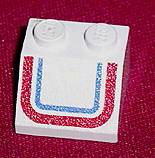 3039pb003 - Slope 45 2 x 2 with Red and Blue 'U' Stripe Pattern