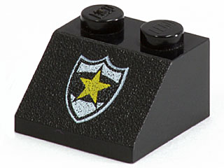 3039pb017 - Slope 45 2 x 2 with Police Yellow Star Badge Pattern