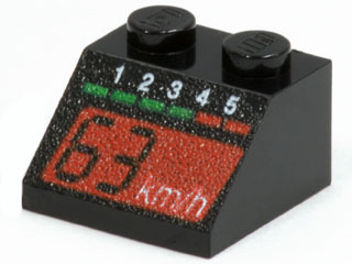 3039pb020 - Slope 45 2 x 2 with Tachometer and Red 63 km/h Pattern