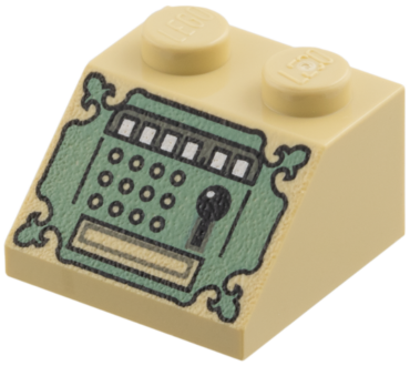 3039pb026 - Slope 45 2 x 2 with Sand Green Cash Register Pattern