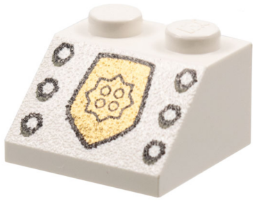 3039pb043 - Slope 45 2 x 2 with World City Gold Police Badge and Bolts Pattern
