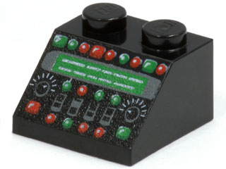 3039pb048 - Slope 45 2 x 2 with Control Panel with Red and Green Lamps Pattern