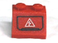 3039pb061 - Slope 45 2 x 2 with White Electricity Danger Sign in Black Outline Pattern (Sticker) - Set 7701