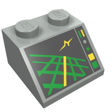 3039pc3 - Slope 45 2 x 2 with Horizon Indicator Screen Pattern (Space Police II)