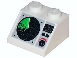 3039px5 - Slope 45 2 x 2 with Black and Green Radar Screen, Digital '38', Buttons, and Dial Pattern