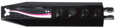 30407pb09 - Hinge Plate 1 x 8 with Angled Side Extensions with Butterfly, Ribbon and 2 White Dots Pattern (Sticker) - Set 41036