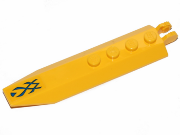 30407pb11 - Hinge Plate 1 x 8 with Angled Side Extensions with Blue Markings Pattern (Sticker) - Set 75258