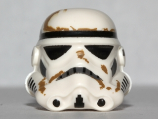 30408pb03 - Minifigure, Headgear Helmet SW Stormtrooper, 2 Chin Holes and Dirt Stains Pattern