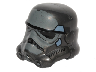 30408pb10 - Minifigure, Headgear Helmet SW Stormtrooper, 2 Chin Holes, Dark Bluish Gray and Sand Blue Pattern (Shadow Stormtrooper)