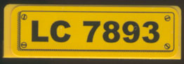 30413pb009 - Panel 1 x 4 x 1 with Black 'LC 7893' and 4 Screws Pattern (Sticker) - Set 7893