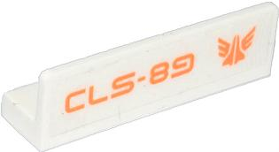 30413pb037L - Panel 1 x 4 x 1 with Orange Galaxy Squad Logo and 'CLS-89' Pattern Model Left Side (Sticker) - Set 70707