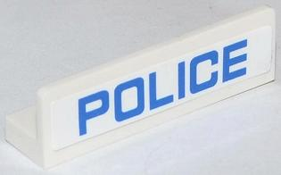 30413pb040 - Panel 1 x 4 x 1 with Blue 'POLICE' Thin Narrow Font Pattern (Sticker) - Set 60042
