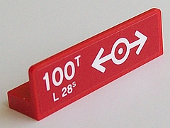 30413pb048 - Panel 1 x 4 x 1 with White '100T', 'L 28S' and Train Logo Pattern (Sticker) - Set 60098