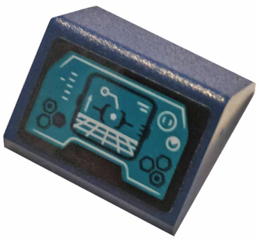 3043pb01 - Slope 45 2 x 2 Double with Dark Turquoise Control Display Panel Pattern (Sticker) - Set 76144